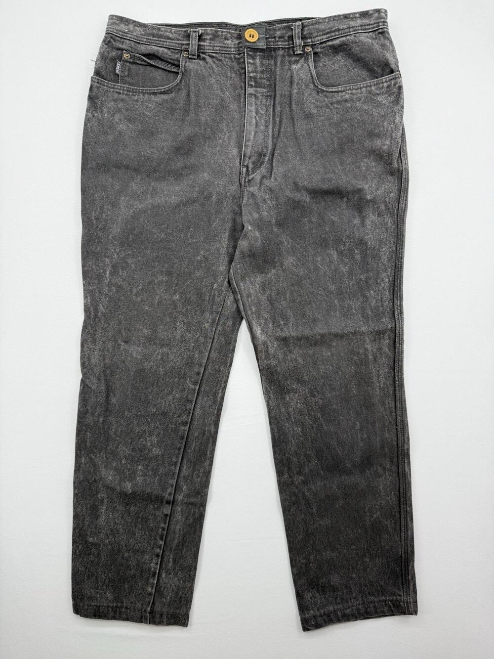 Sergio Vintage 90's Black Acid Wash Jeans Denim Size 38x34 Men's